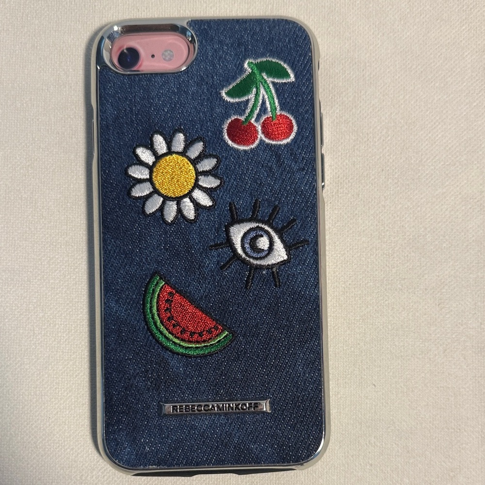 Rebecca Minkoff Denim Case with Embroidered Designs